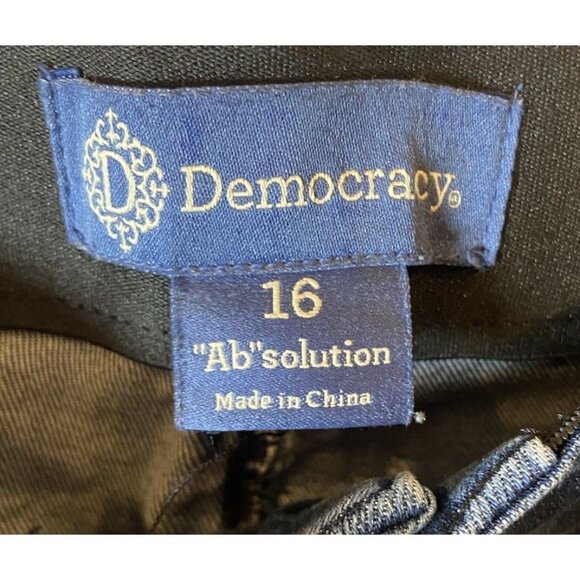 Democracy Ab Solution Straight Leg Jeans Slight Distressing Size 16 - Picture 3 of 5